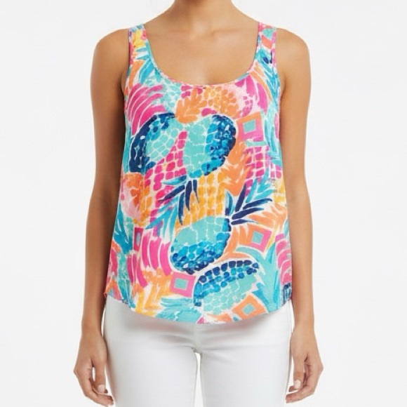 Lilly Pulitzer Tops - Lilly Pulitzer Alyssa Tank 'Goombay Smashed' Summer Tropical Print Top M